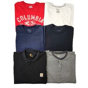 Columbia Carhartt Hanes Merona Shirts Lot Bundle Casual Everyday Workwear Basic